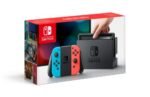 Consola Nintendo Switch negra con mandos Joy-Con derecho de color rojo neón